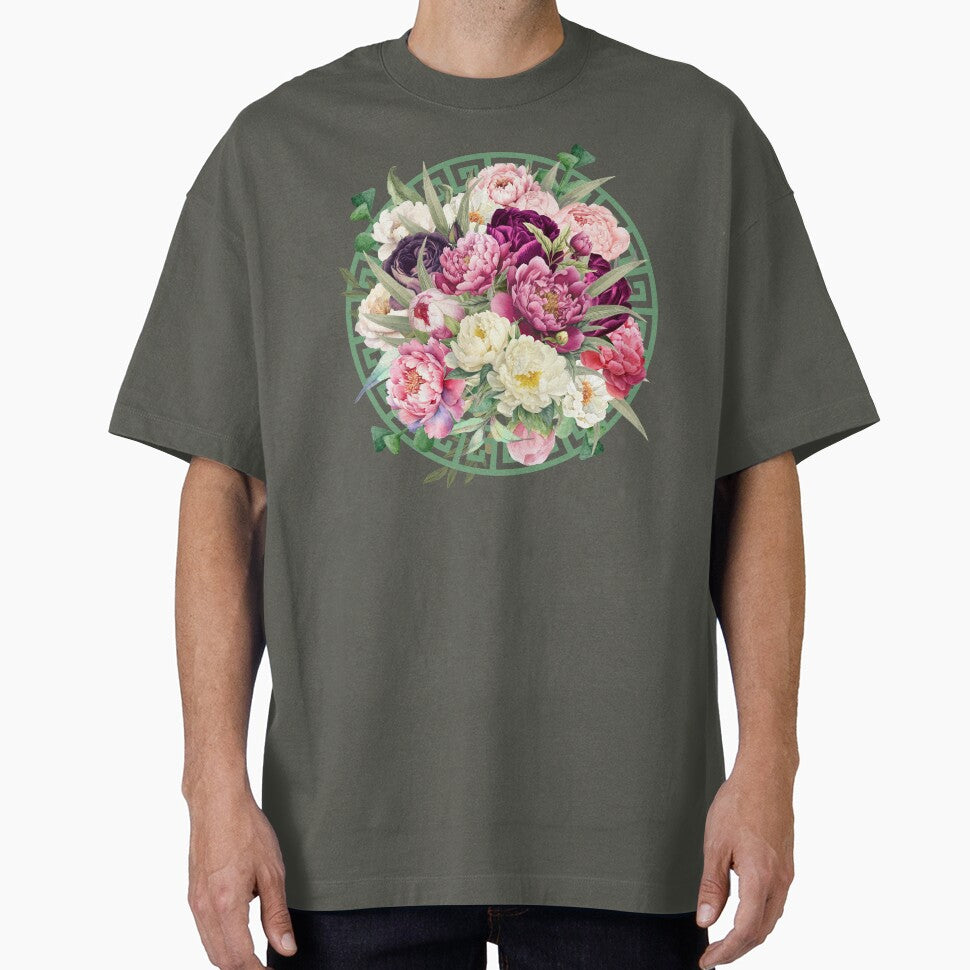 Beautiful Botanic Peonies with Leaves by PurrfectJourney