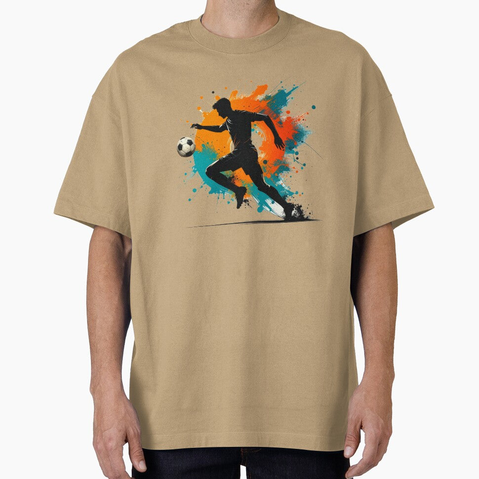 Soccer Player Paint Splash Art — Football Silhouette Action Print by icemanphotos