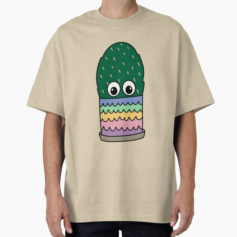Cute Cactus Design #301: Prickly Pear In Scallop Pot by DreamCactus
