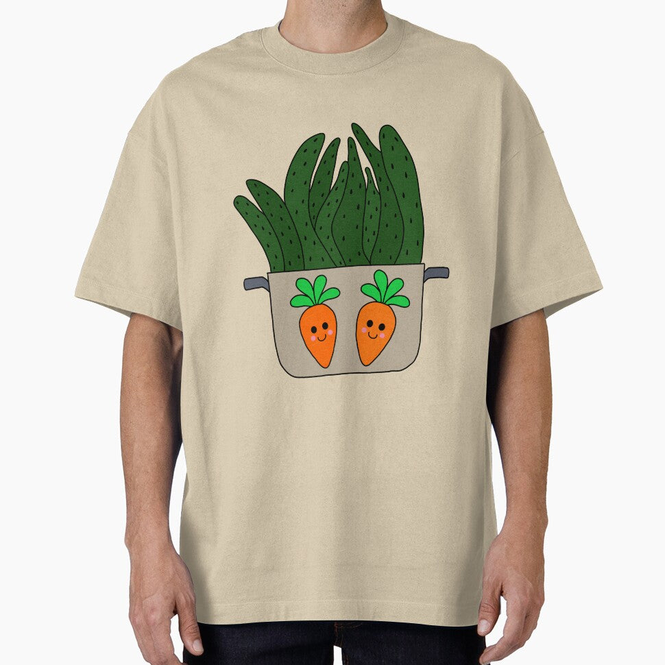 Cute Cactus Design #179: Succulent In Cooking Pot With Carrots by DreamCactus