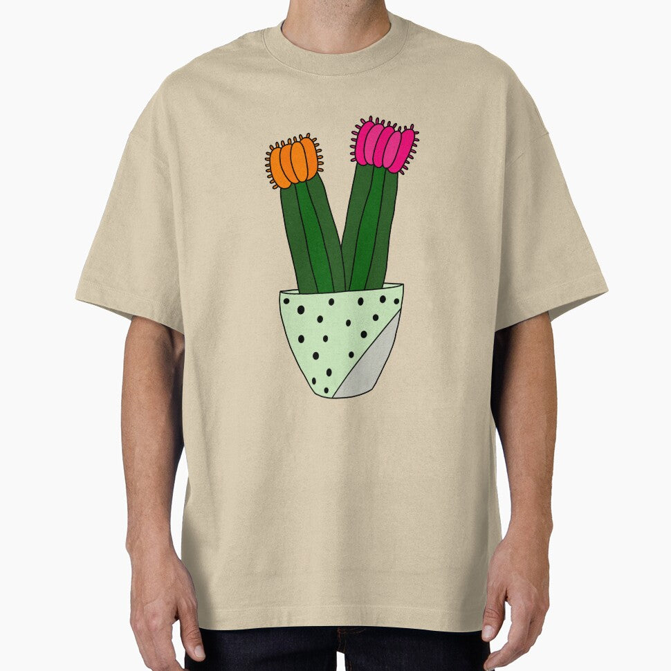 Cute Cactus Design #166: Hybrid Cacti In Painted Concrete Pot by DreamCactus