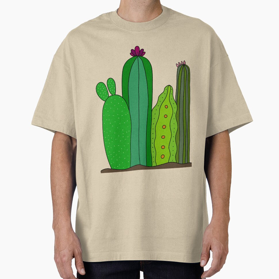 Cute Cactus Design #108: 4 Cacti On The Ground by DreamCactus