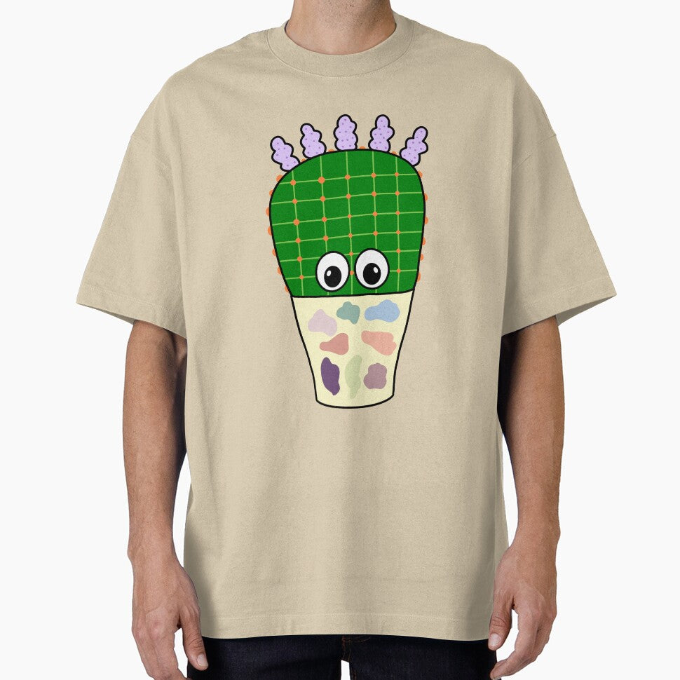 Cute Cactus Design #300: Prickly Pear In Nice Abstract Pot by DreamCactus