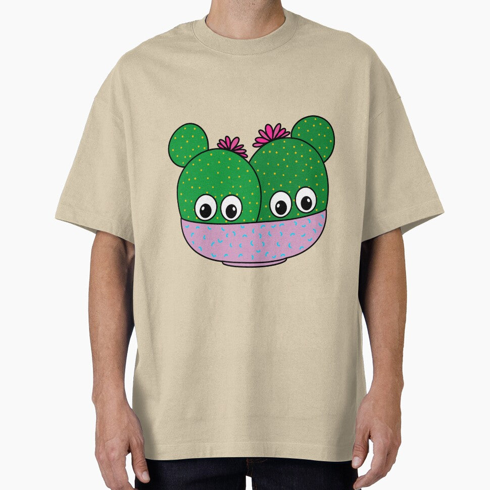 Cute Cactus Design #315: Cacti Couple With Cute Blooms by DreamCactus