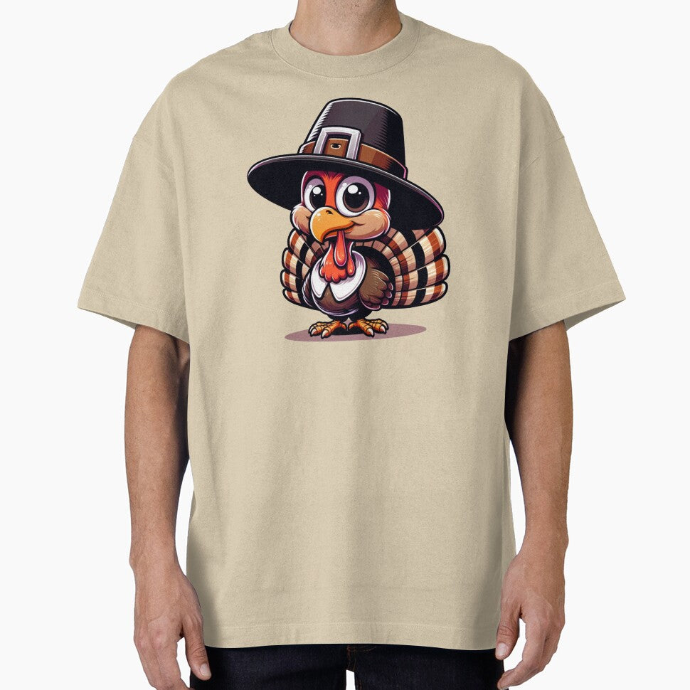 Little, cute Turkey with an Oversized Pilgrim Hat by Hibiskusmond