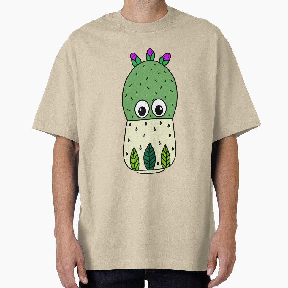 Cute Cactus Design #352: Prickly Pear Cactus In Leafy Pot by DreamCactus