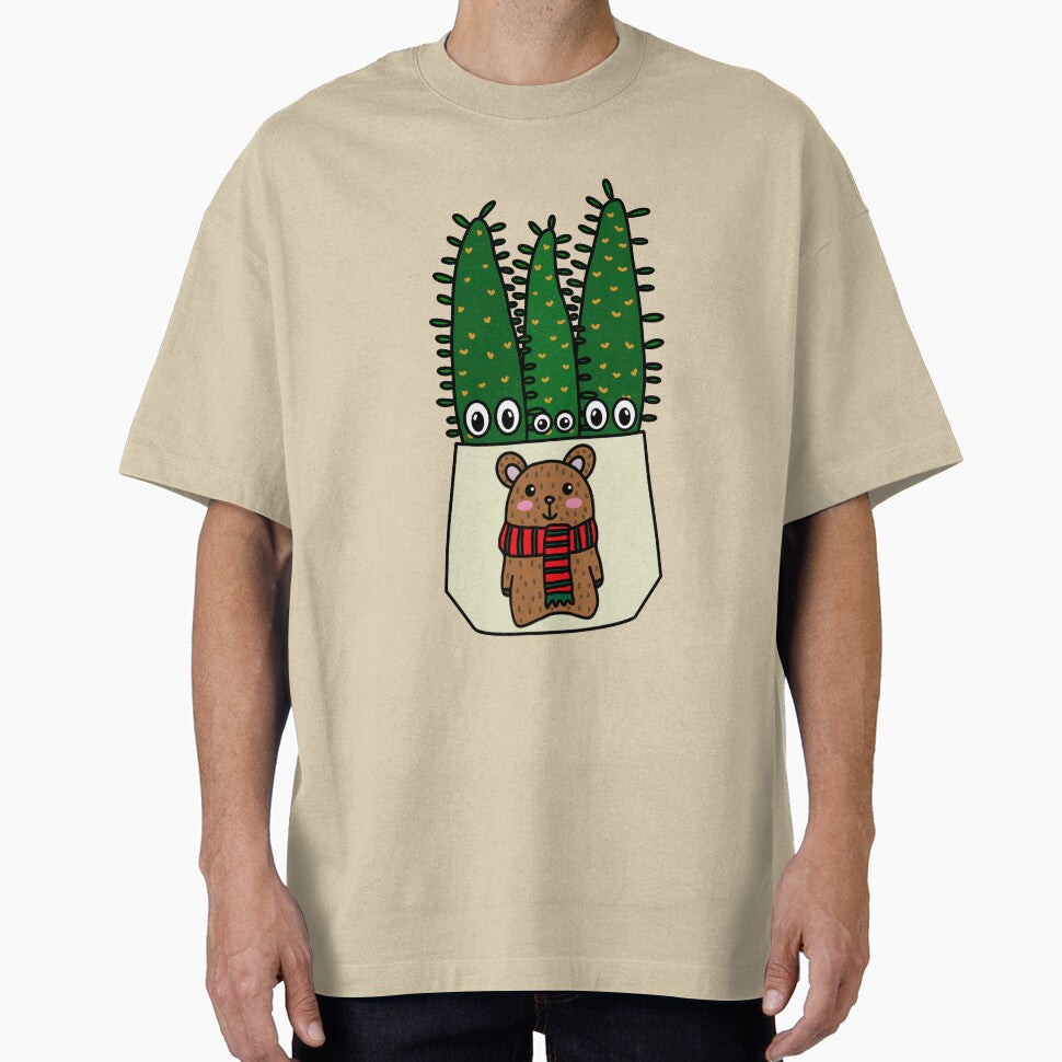 Cute Cactus Design #284: Eves Pin Cacti In Christmas Bear Pot by DreamCactus