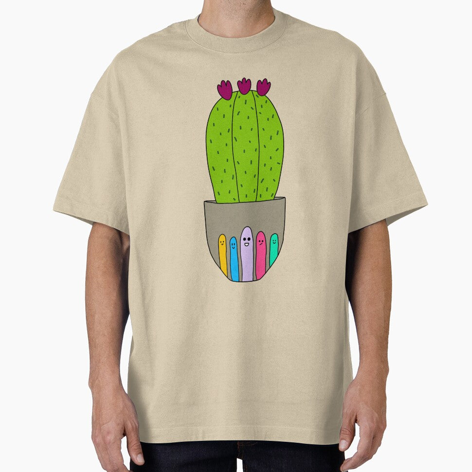 Cute Cactus Design #183: Big Cactus With Flowers In Cute Pot by DreamCactus