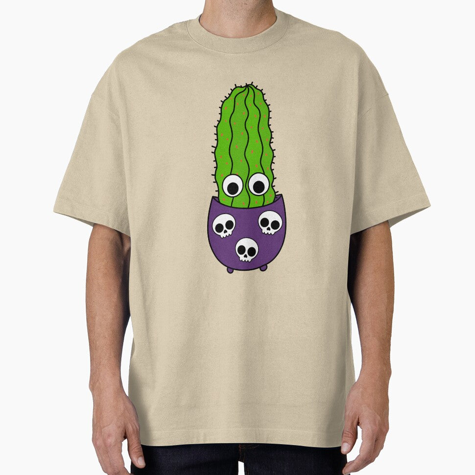 Cute Cactus Design #249: Tall Cactus In Halloween Skull Pot by DreamCactus