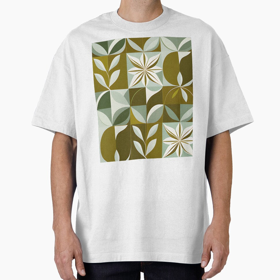 Retro, Mid Mod, Abstract Botanical Olive, Mint by Prints and Lifestyle