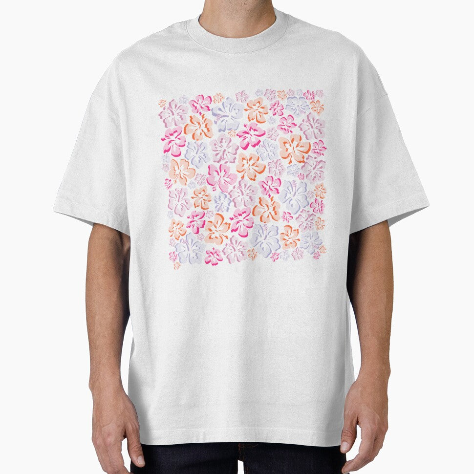 tropical hawaiian flowers (pink & orange) by stainedauroras