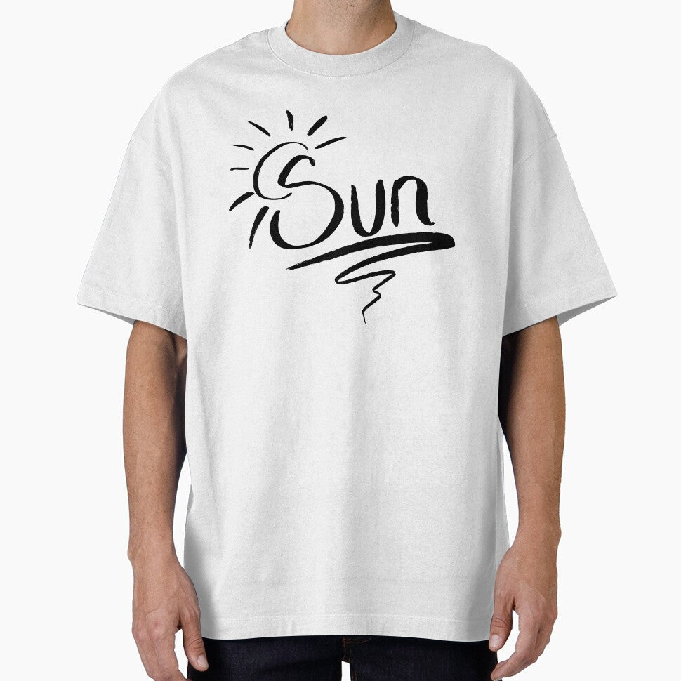 Bold Sun Graphic - Black Brush Lettering on White by TheArtOfTreble