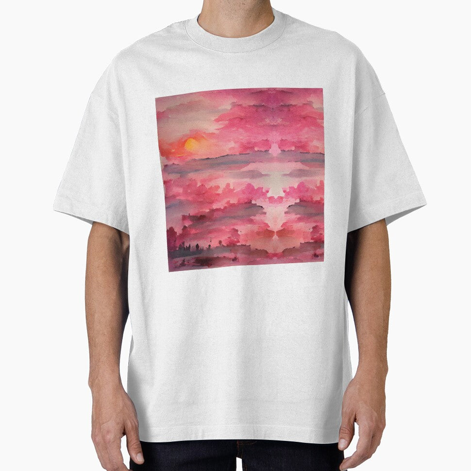 Pink Sunset Painting by Unaiza Khalid