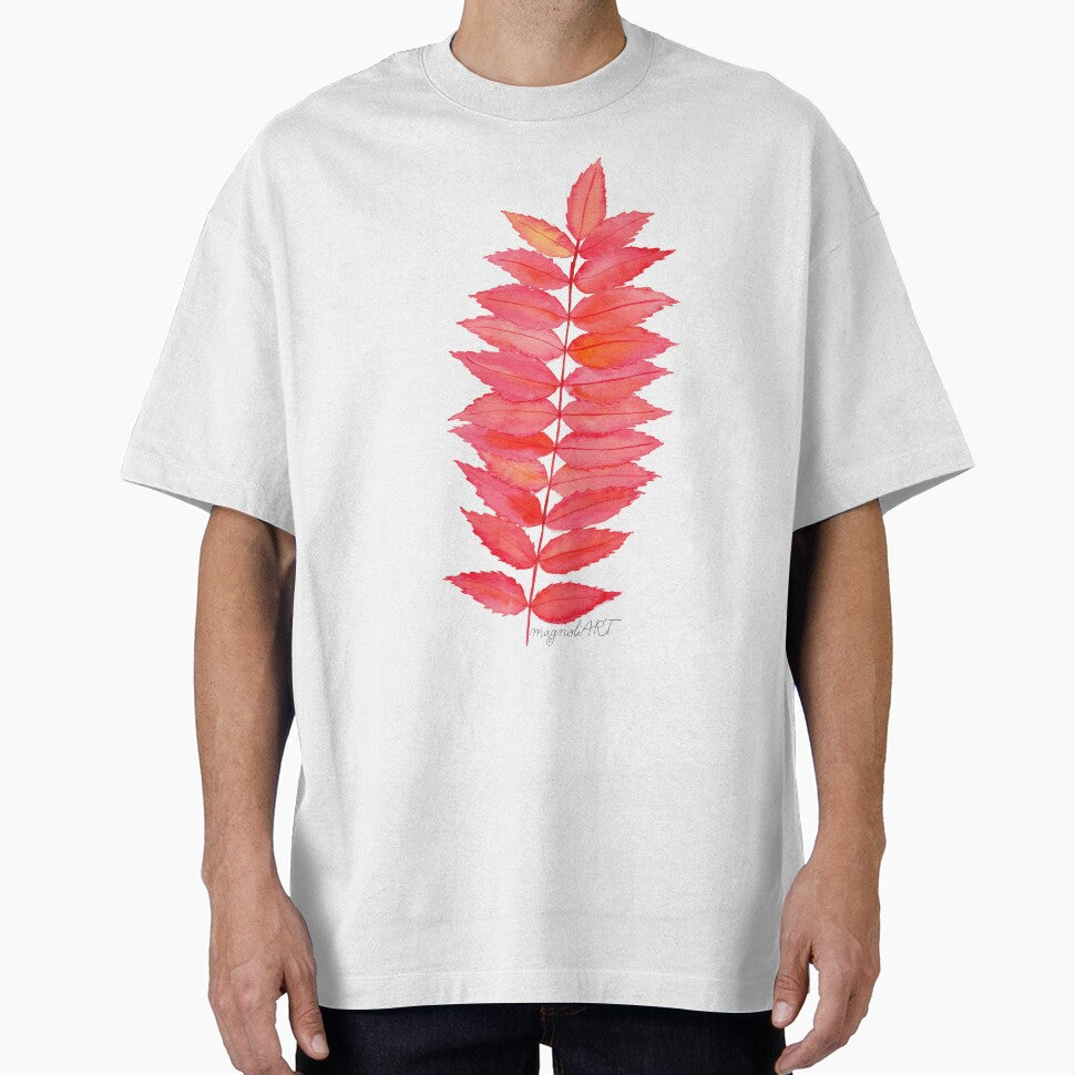 Red Staghorn sumac leaves, botanical watercolor by magnoliART botanical_kata