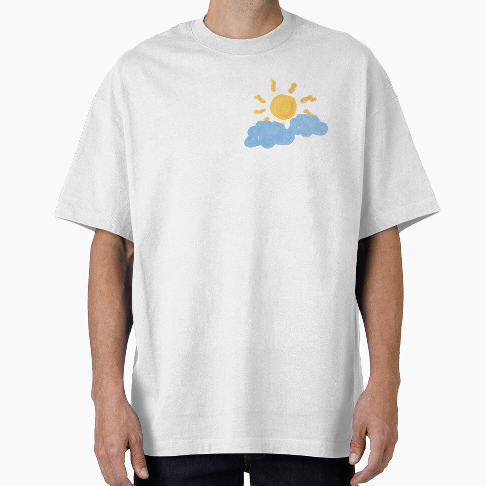 Brushed Watercolor Painted Sun. Springtime Sky by FrzDesign