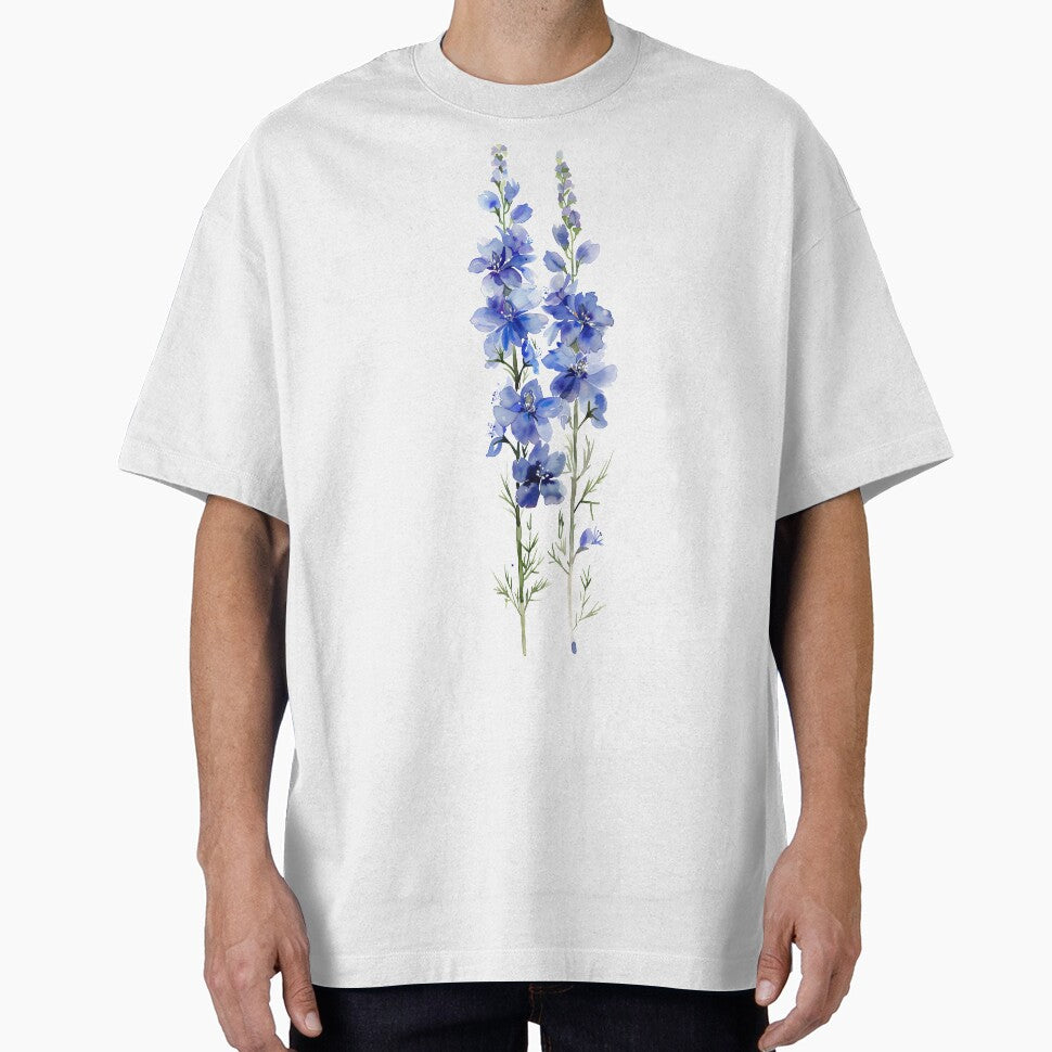 Watercolor Delphinium Flower by junkydotcom