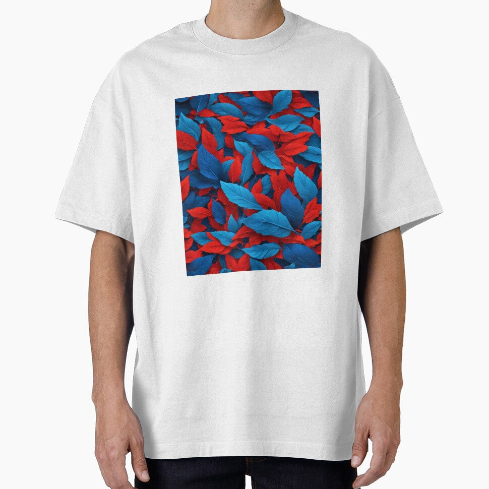 Leaf - Red and Blue Leaves Pattern ; Nature Pattern by PatternInArt