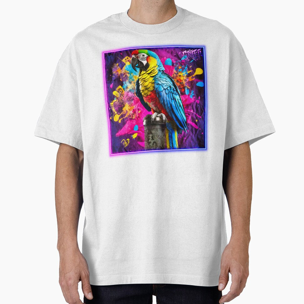Graffiti style parrot by Drone-tees