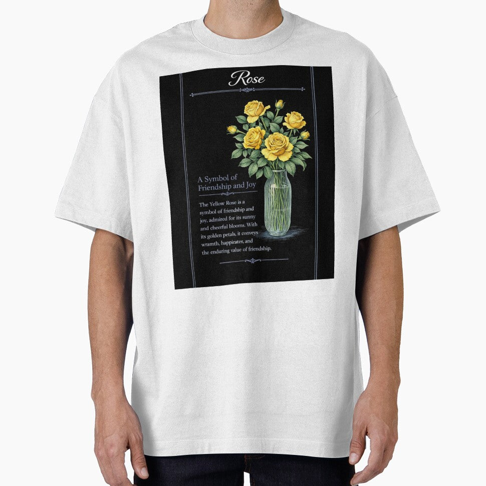 Yellow Rose Botanical Print, Vintage Floral Illustration, Friendship and Joy on Black by Prayful