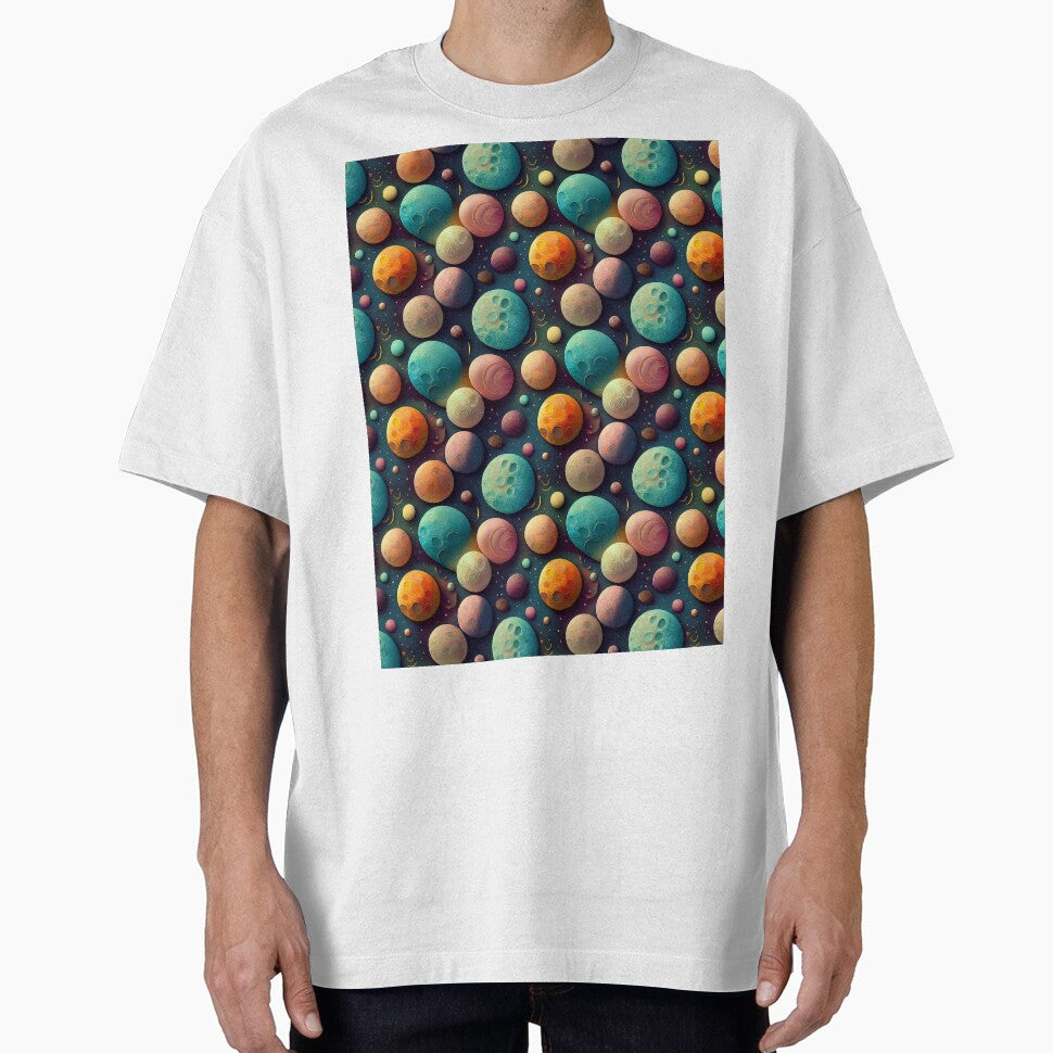 Cosmic Magic: A whimsical pattern featuring moons of various shapes and sizes, each with unique craters and textures, creating a dreamy and ethereal atmosphere. by Grang Art Artistic Designs