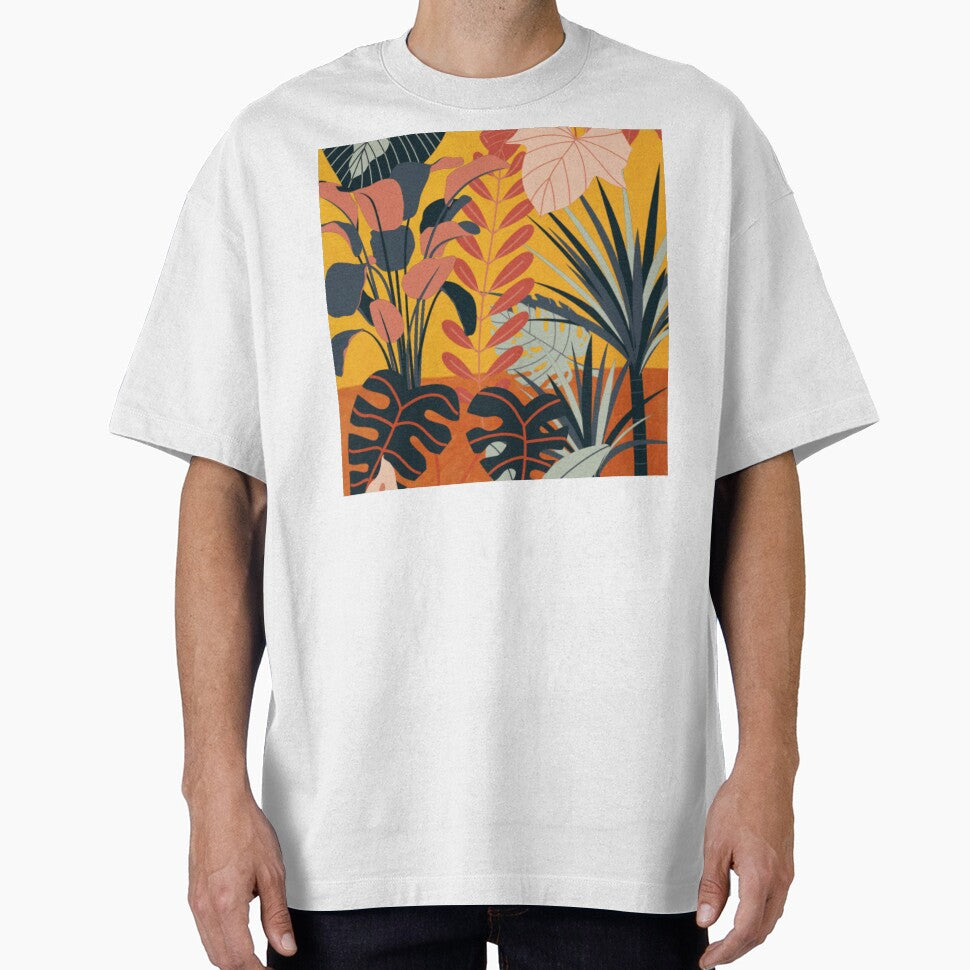 Colorful Tropical Jungle Leaves Pattern Design by antevasinart