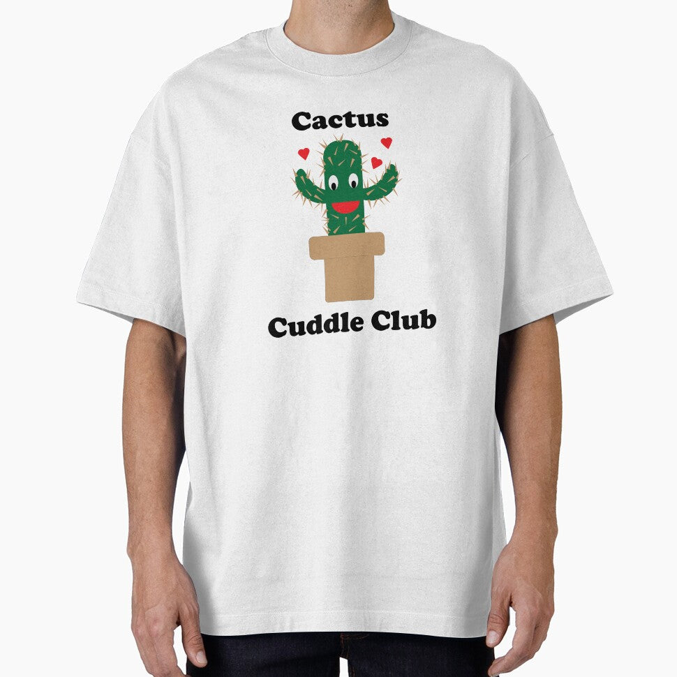 Cactus Cuddle Club Cute Cartoon Cactus with Hearts – Funny Plant Lover Gift Design by ValeriesGallery