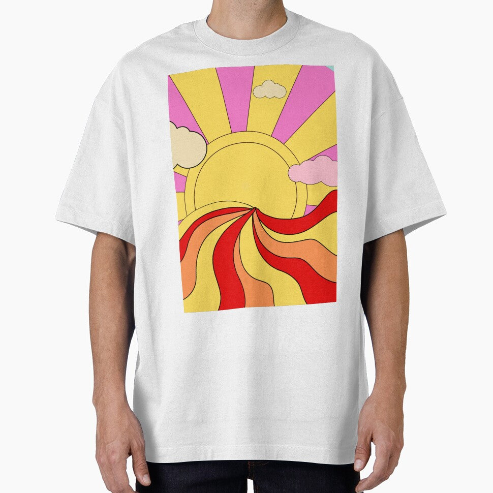 retro sunset pattern design shirts by anandsiva2703