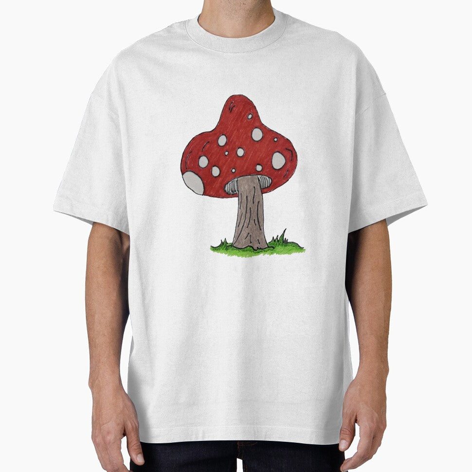 Red Mushroom Drawing by Nina Baldwin