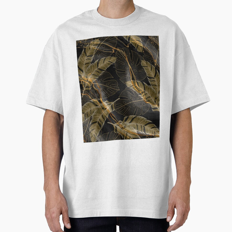 dark gold luxury leaf pattern by Beeroclock