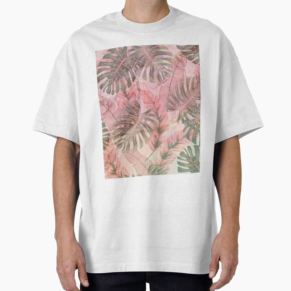 pink watercolor flower leaf pattern by Beeroclock