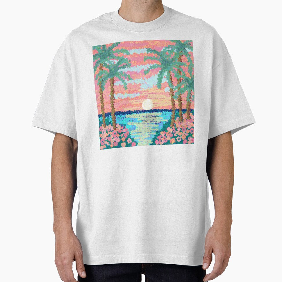 Tropical Sunset- Pointillism Style by PD-Coastal