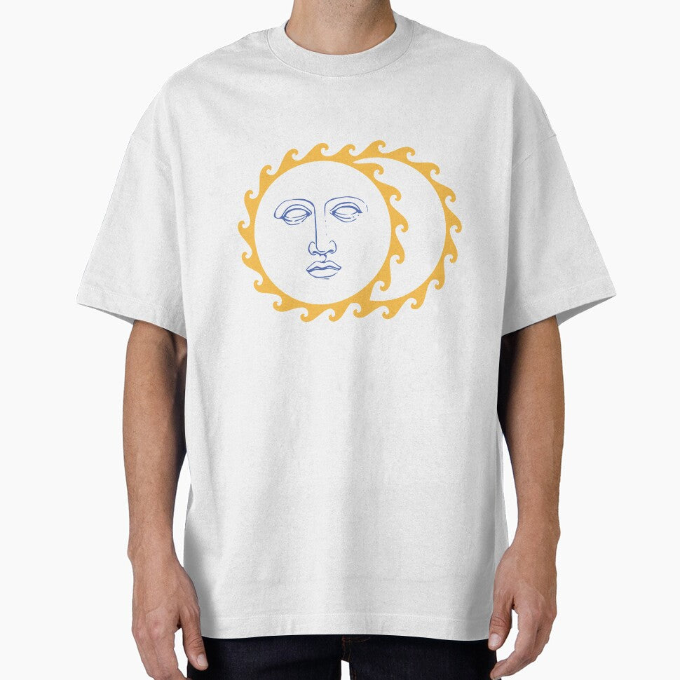 Sun Face Moon Yellow Retro by Inogitna Designs