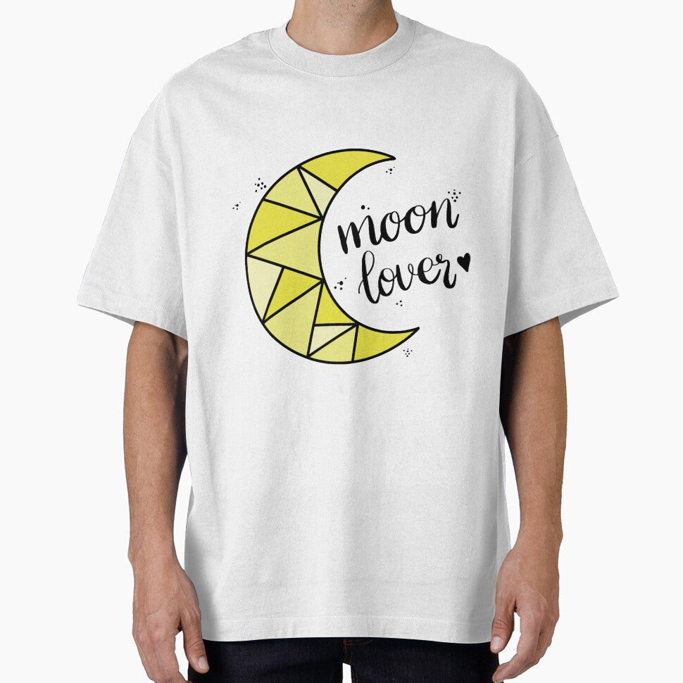 Yellow Geometric Moon Lover Hand Lettering by ContempoCrystal