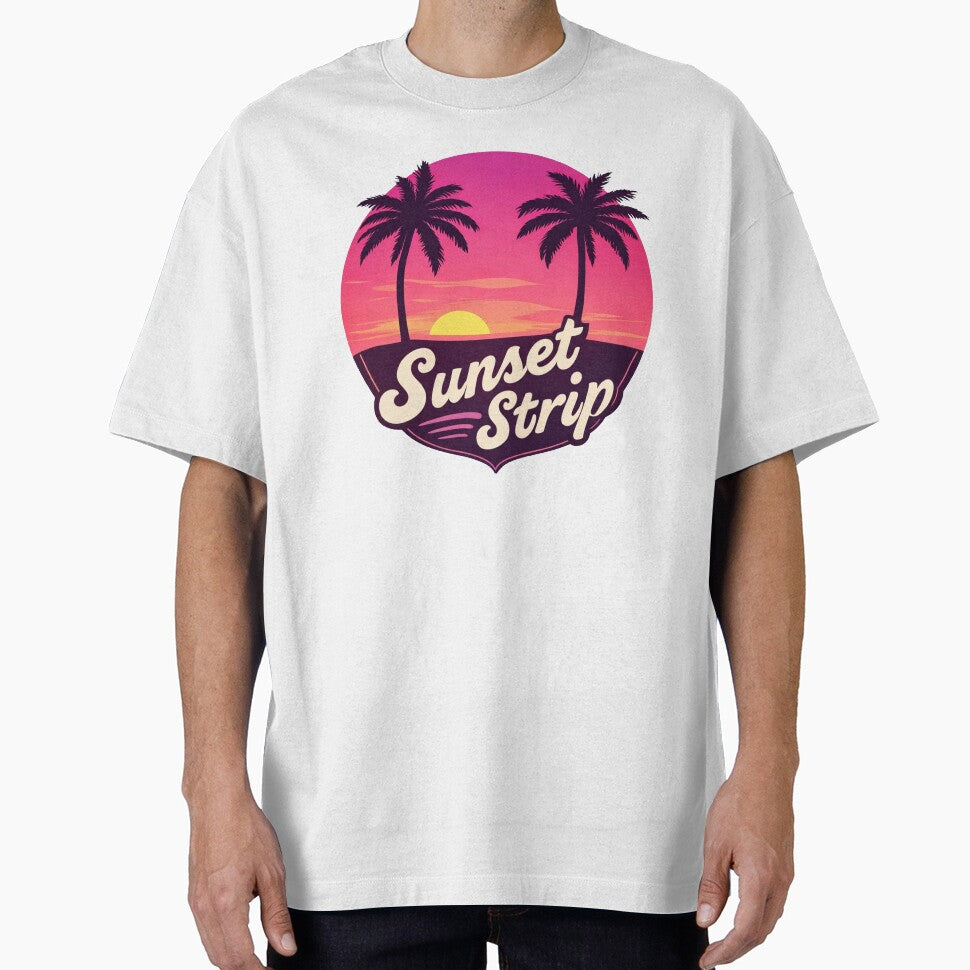 Retro Sunset Strip Palm Trees – Vintage California Sunset Aesthetic by Versengold