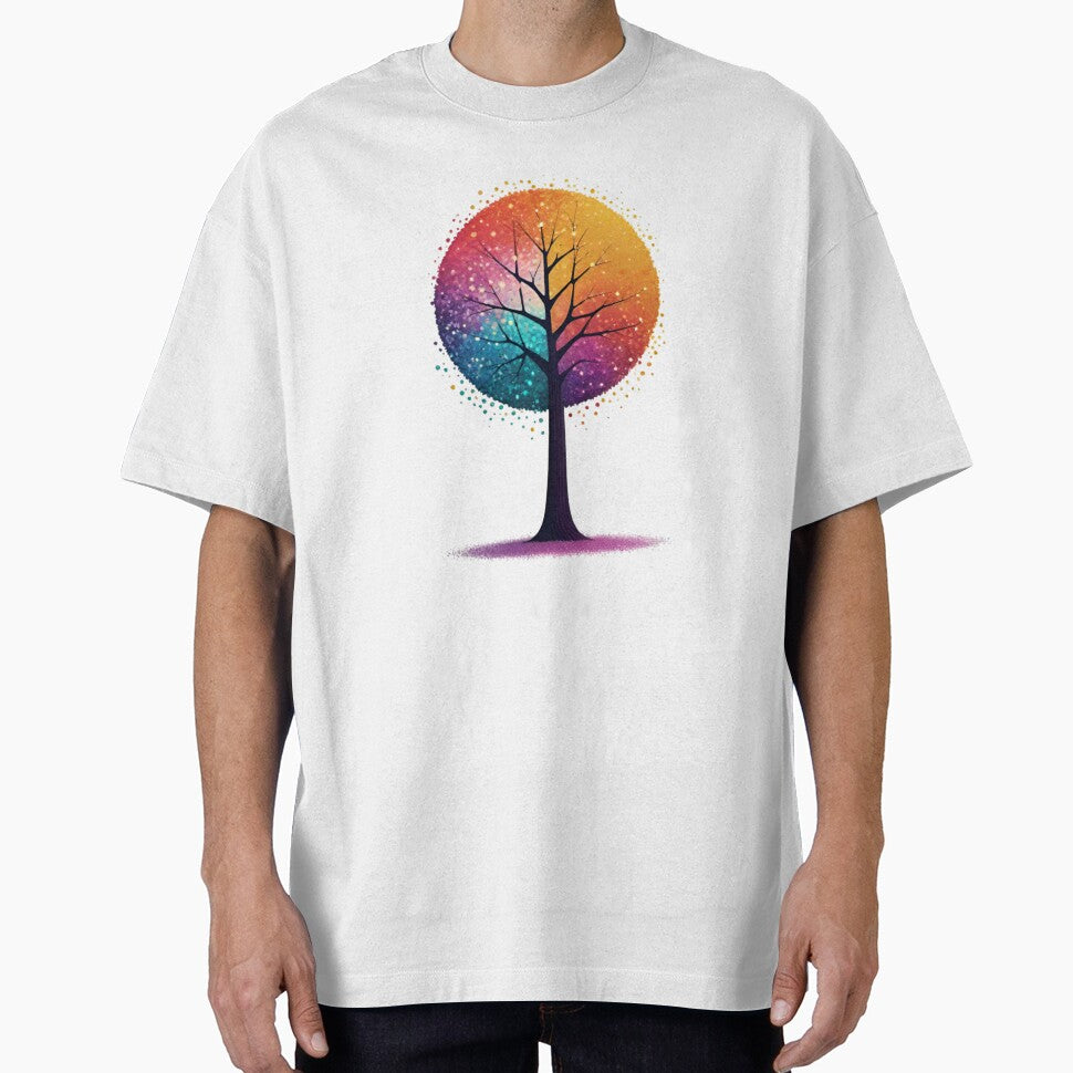 Tree of Life - Colorful Pointillism Nature Art by AlxVel