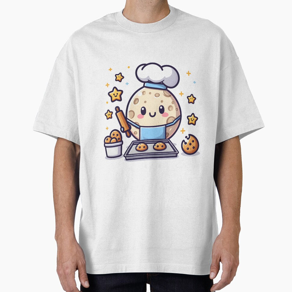 Kawaii Moon With Apron And Chef Hat by CanvasCutie