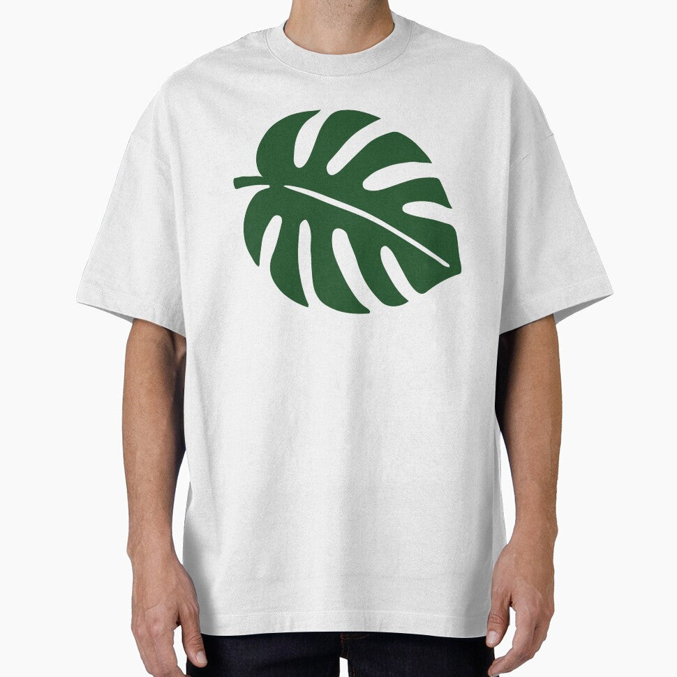 Tropical monstera leaf illustration in green by EchoOfSilence