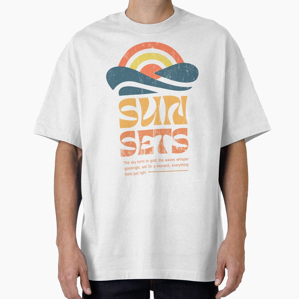 Retro Sunsets Vintage Beach Waves Aesthetic Graphic by Gawii