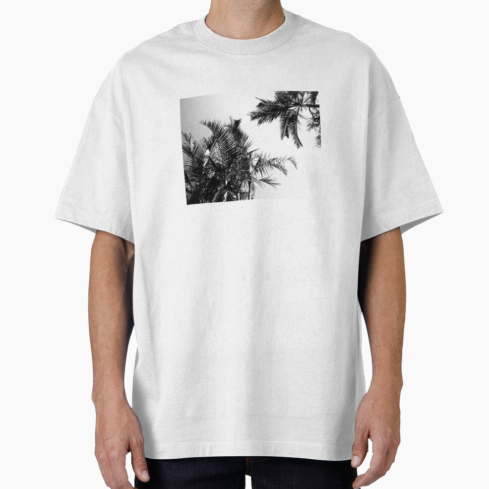 Tropical Style Décor Palm Tree Fronds Black and White by Beachy