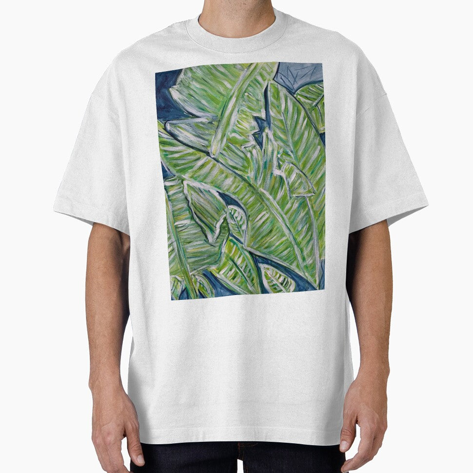 Tropical Banana Leaves Abstract Artwork by samantharedfern