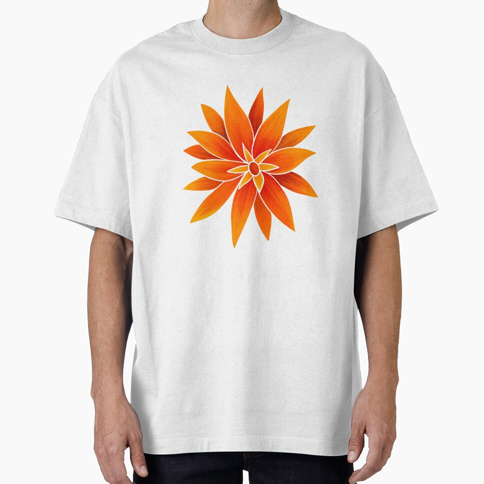 Funky Tropical Florals in Tangerine by artsylyons