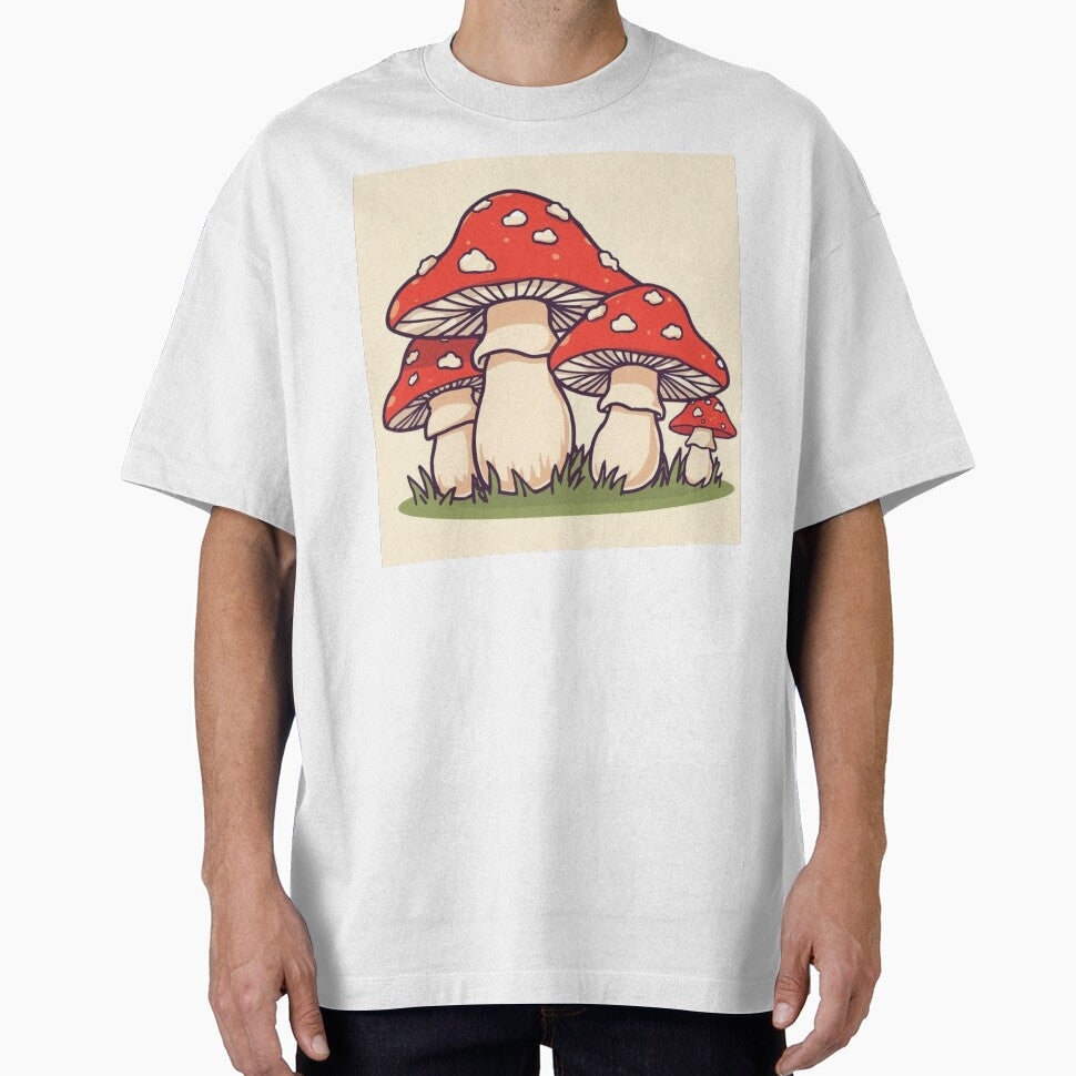 Cute Red Mushroom Illustration – Whimsical Fly Agaric Toadstools Art by DreamPixelPrint