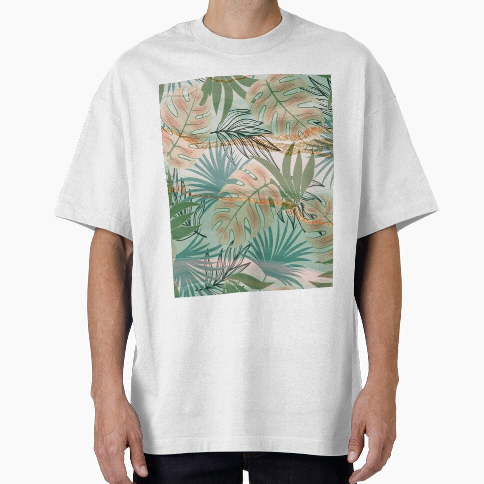 green tropical flower leaf pattern by Beeroclock