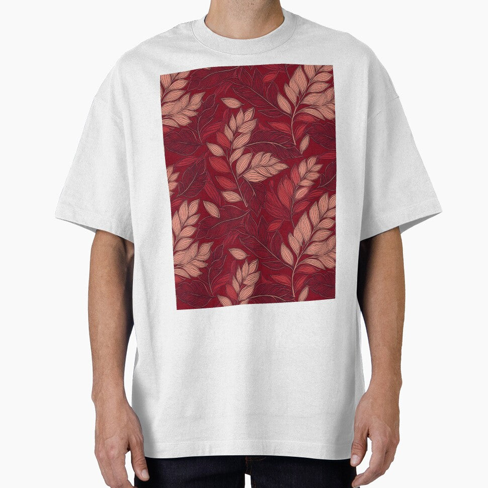 Crimson Crush: A bold and dramatic pattern with deep red leaves, perfect for a passionate and intense look. by Grang Art Artistic Designs