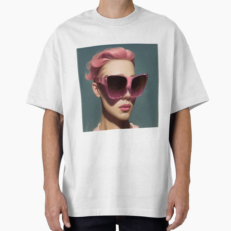 Portrait of Woman with Large Pink Sunglasses by katiebca2