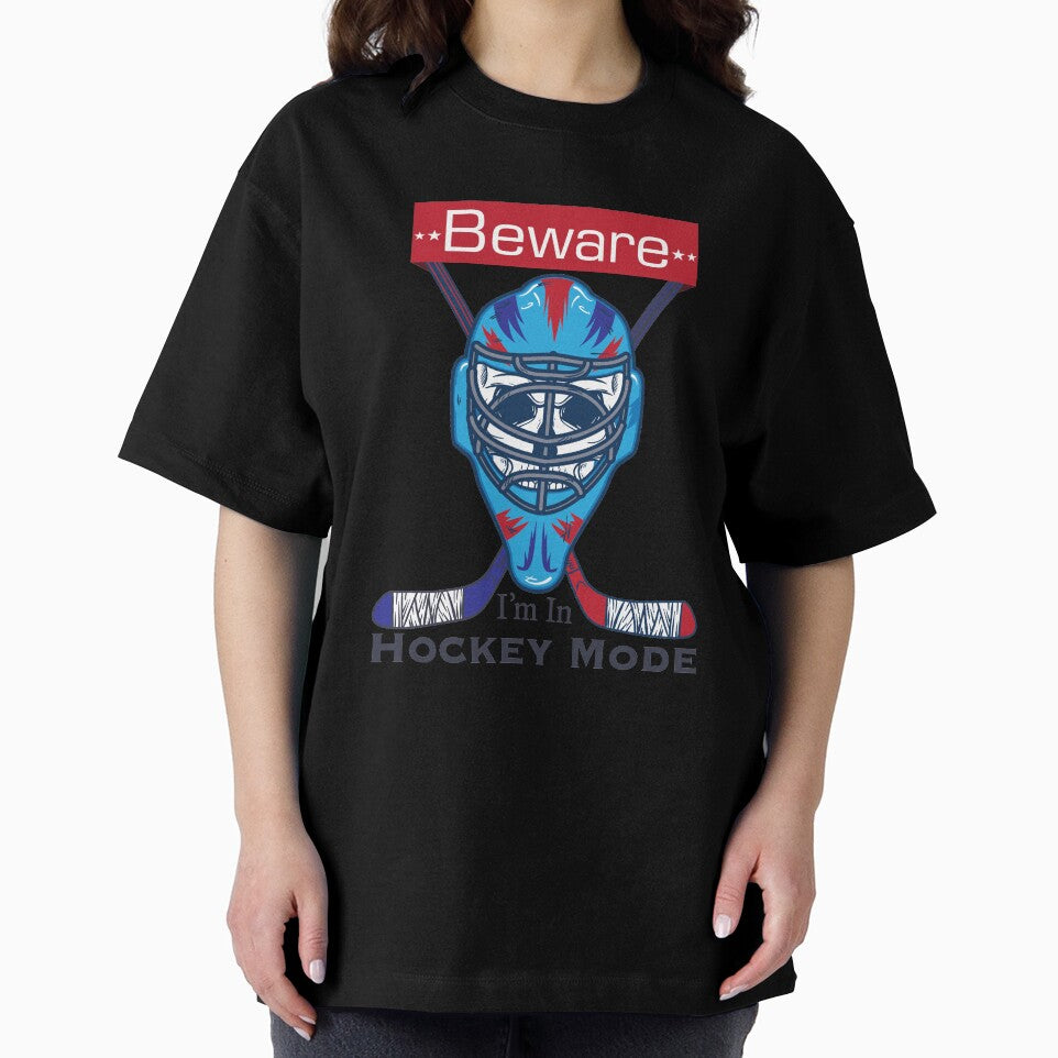 American Skull Hockey - Funny Beware I M In Hockey Mode Skull by NawalMagdy