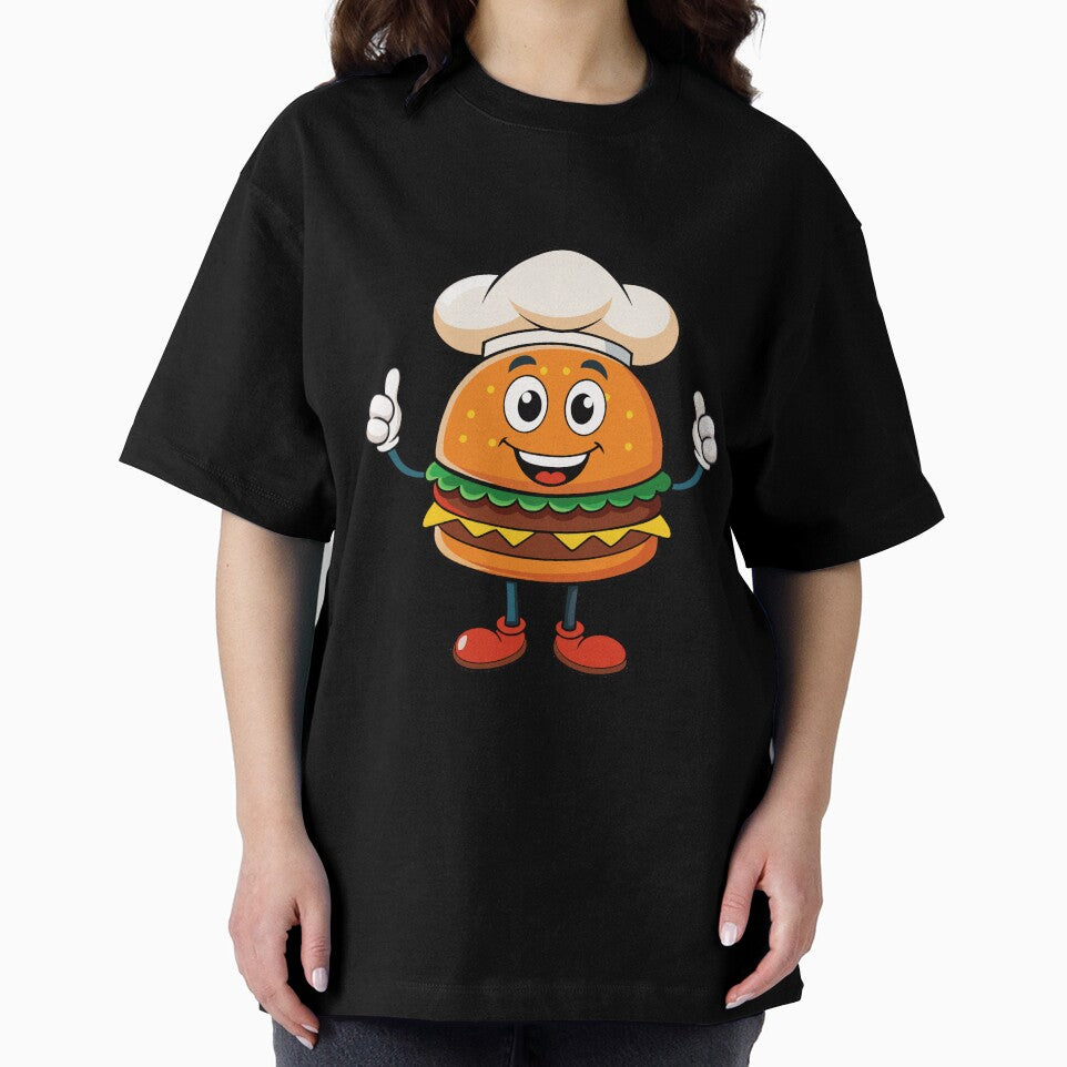 Funny Burger Chef Cartoon – Cute Fast Food Character Illustration by Graphizia