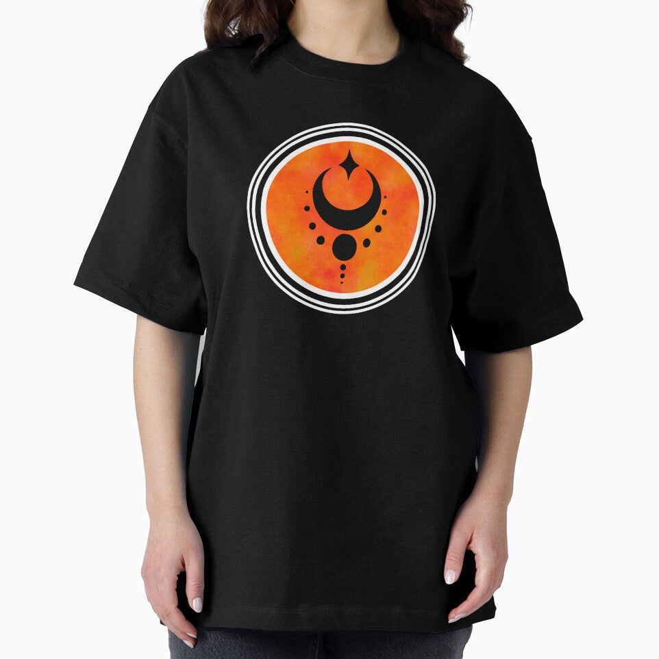 Orange Esoteric Mystical Moon Symbol by OnyxMoonDesigns