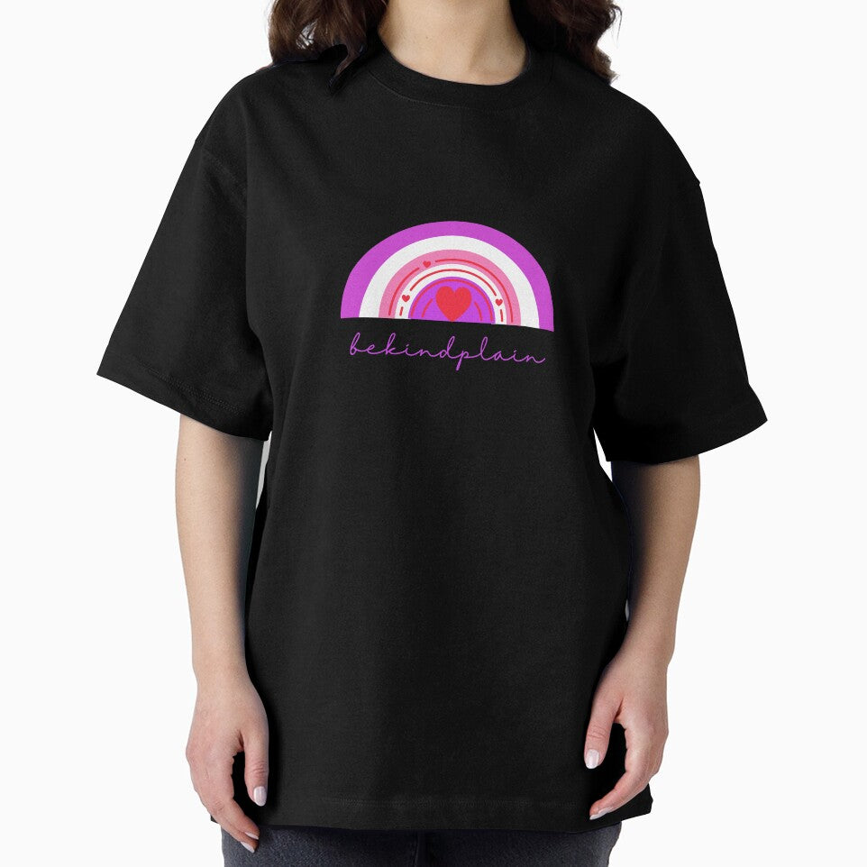 Be kind plain Love Rainbow Pink by DIYArtprinting