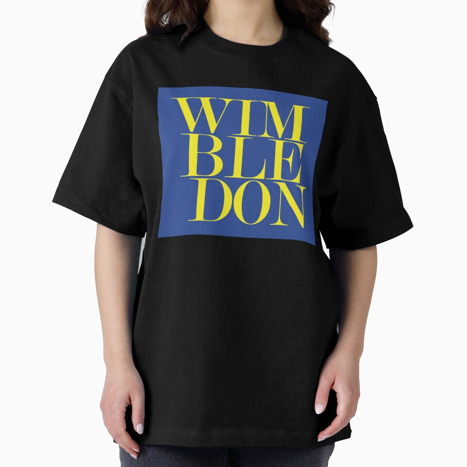 Wimbledon UK (Blue) Typography Minimalist Patriotic Travel Souvenir by kakarikihill